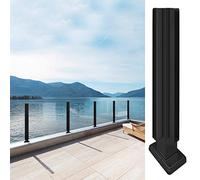 Black Metal Glass Railing Post Kit for Decks, Balconies, Stairs - Custom Size, 304 Stainless Steel,(Black Corner Post,110cm)