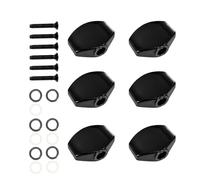 Black Metal Guitar Tuner Handles 6pcs Small Square Set