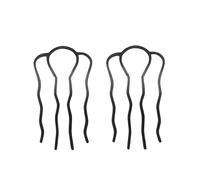 Black Metal Hairs Fork Clips Women Bride Hair Pin Combs Messy Bun Hairpin Clip Hooks Side Combs Updo Sticks Hairs Styling Tools(Style 04-2pcs)