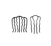 Black Metal Hairs Fork Clips Women Bride Hair Pin Combs Messy Bun Hairpin Clip Hooks Side Combs Updo Sticks Hairs Styling Tools(Style 03-2pcs)