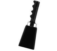 Black Metal Hand Held Cowbell for Football Matches and Music | Crisp Sound, Ergonomic Design, No Burs Finish, Huge Voice Output, Black Metal Build