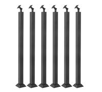 Black Metal Handrail Adjustable 270° Stair Railing with Flat Angle Support Entryway Handrail for Terrace/Porch Stairs 95cm (37.4in) - 6 Pack