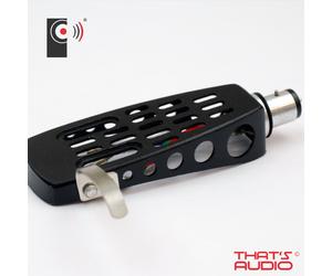 BLACK Metal Headshell (HS-13) - replacement for turntable tonearm - THAT'S AUDIO