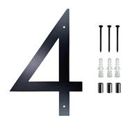 Black Metal House Address Numbers 0-9, 10 Inches And 12 Inches Signs With Floating Appearance Kit, Door Number for Mailbox Office Garage Home and Farms(10In number 4)