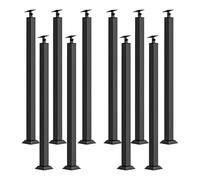 Black Metal il Adjustable 270° Stair Railing with Flat Angle Support Entry il for Terrace/Porch Stairs 75cm (29.5in) 10 Pack