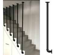 Black Metal il Posts L-Shaped Galvanized Steel Railing Pipe Suitable for Stair Balustrades and Sloped s Iron Transition Guardrails (135)