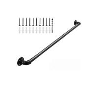 Black Metal ils for Indoor Stairs - Non-Slip Wall-Mounted Support Railing, 6FT Grab Bar for Steps, Deck, and Foot Rail - Industrial Design