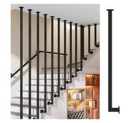 Black Metal ir Railing Post for Indoor/Outdoor Use, Easy to Inll - Versatile 10-98cm for Villa, Office, Hotel, Business - il Support (1 pc, 70in)