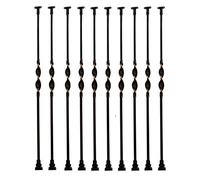 Black Metal Iron Deck Balusters - 10 Pack - Adjustable Square Railings for Outdoor Stairs Veranda & Porch - Includes Screws & Connectors H 115cm