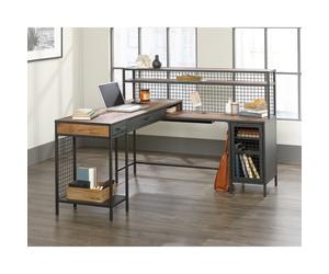 Black Metal L Shaped Desk with Storage - Teknik Office