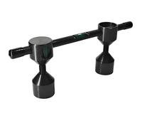 Black Metal Level, Pipe Flange Alignment Tool for Leveling, with Dual Bubble, Fine Thread Adjustment, and Locking Nut, for Industrial Applications
