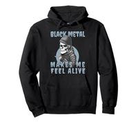 Black Metal makes me feel Alive Skeleton Pullover Hoodie