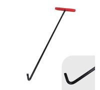 Black Metal Manhole Hook Puller with Rubber Handle Pad, Versatile Warehouse Rolling Door Lifting Hook, Portable Sewer Lid Septic Tank Lifter Tool (Size : 83 cm (32 5/8"))
