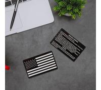 Black Metal Miranda Card with Torn American Flag on The Back, New Police Miranda Rights Card, Standard Field Sobriety Test Clues Cards Greeting Cards Office Supplies