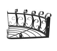 Black Metal Plant Pot Holder Wall Corner Shelves for Garden Balcony Veranda Decorative Planter Bracket Outdoor Flower Pot Hanger Rustic Home Decor