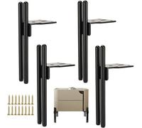 Black Metal Rectangular 15Cm Furniture Leg