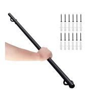 Black Metal Round Pipe Stair Handrail, 9FT Galvanized Iron Railing for Indoor/Outdoor Staircase, Wall-Mounted Banister Support Rod for Corridors and Stairs (14 FT)