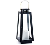 Black Metal Scandinavian Candle Holder Garden Lantern, 40cm Table Decor