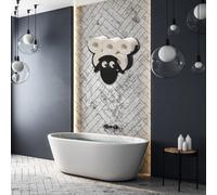Black Metal Sheep Toilet Roll Holder - Wall-Mounted or Free-Standing, 8-Roll Capacity, Matte Finish, Novelty Bathroom Decor