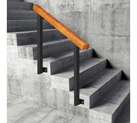 Black Metal Side Mounted Railing PillarAdjustable 270° Stair Balusters Post & Spindles Durable Banister Column for Deck Steps Garden (100cm/39.4inch 1pc)