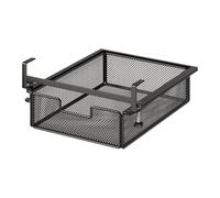 ＡＷＨＡＯ Black, Metal, Space-Saving, Under-Drawer Storage Basket with Clip, Sliding Document Holder, Black S