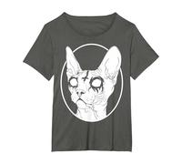 Black Metal Sphynx Cat Pastel Goth and Death Metal T-Shirt, Women's Plus, Asphalt Grey, 5X