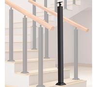 Black Metal Stair Balusters - Square Railing Spindles for Indoor Use Adjustable 270° Bracket Stylish Banister Column for Decks & Steps Villa Balcony Fence