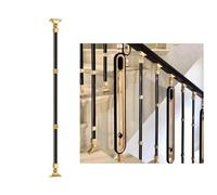 Black Metal Stair Balusters with Adjustable Top Bracket for Staircase Interior, Indoor Stair Rods for Handrail Steps