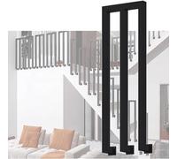 Black Metal Stair Railing Balusters - Shape Deck Spindles for Outdoor Steps 2 Pcs 60cm (23.6 in) - Durable Guardrail for Loft Villa Stairway Safety
