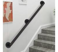 Black Metal Stair Railing Brackets Wrought Iron Anti-Slip Design for Outdoor Steps Available in 60cm 100cm 120cm 150cm 180cm 200cm 240cm Lengths