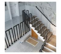 Black Metal Stair Railing - Indoor/Outdoor il 35-95cm Adjustable Height Strong Iron Baluster Guard for Home Hotel Villa - Safe & Stylish Stair Protection
