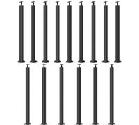 Black Metal Stair Railing Kit - 15 Pcs Adjustable Square Spindles & 270° Bracket for Deck, Outdoor Steps & Garden Remodeling - Indoor/Outdoor Use