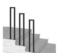Black Metal Stair Railing Outdoor il for Concrete-Wood Steps Garden & Terrace il 55cm Transition Railing for Safety & Style
