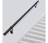 Black Metal Stair Railing80cm/100cm/1.5m/2m/300cm/4m Iron Hand RailSafety Banister for Indoor StairsDurable Galvanized Round PipeModern Design