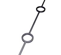 Black Metal Stair Spindle with Two Decorative Circles - 1118mm x 13mm - Mild Steel Baluster - Powder-Coated - Modern Staircase Railing for Wood Handrails - Rowantree