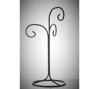 Black Metal Triple Ornament Stand Sienna Glass Black One Size