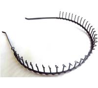 Black metal twisted wire comb headband
