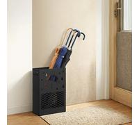 Black Metal Umbrella Stand with Drip Tray