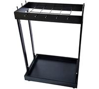 Black Metal Umbrella Stand with Drip Tray & Hook - Stylish Cane Holder for Home, Office & Hotel - Easy Assembly, 42x29x57.5cm - Durable & Space-Saving Design