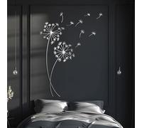 Black Metal Wall Art, Dandelion Decor, Flying Seeds Design, Modern Minimalist, Metal Wall Art, Artwork Decoration, for Living Room,Bedroom Hallway and Stairs Nature Home Decor Gift (41L