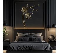 Black Metal Wall Art, Dandelion Decor, Flying Seeds Design, Modern Minimalist, Metal Wall Art, Artwork Decoration, for Living Room,Bedroom Hallway and Stairs Nature Home Decor Gift (19L