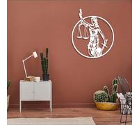 Black Metal Wall Art, Lady Justice Decor, Themis Justitia Style, Lawyer Gift, Metal Wall Art, Artwork Decoration, for Living Room,Bedroom Hallway and Stairs Nature Home Decor Gift (30L"