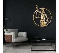 Black Metal Wall Art, Lady Justice Decor, Themis Justitia Style, Lawyer Gift, Metal Wall Art, Artwork Decoration, for Living Room,Bedroom Hallway and Stairs Nature Home Decor Gift (30L"