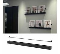 Black Metal Wall Mount Magazine Rack Holder Detive Brochure Display Stand 39.4" Pamphlet Sto Shelf for Home Office & Waiting Room (2 Pack)