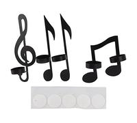 Black Metal Wall Sconce, 4 Music Symbol Candle Holders, Wall Mount Candlestick Candle Holders, Unique Music Note Candle Holder Decor for Weddings Porch Yard Pathway Home Decor