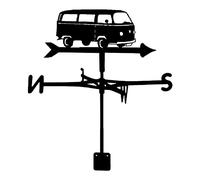 Black Metal Weather Vane Minibus Silhouette Wind Vane Retro Anti- Wind Direction Indicator for Outdoor Yard Garden Gazebo Decorations