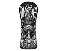 Black Metal Witch Mushroom Skull Print Golf Club Head Covers Headcover with Number Tag for Driver, Fairway Wood Hybrid