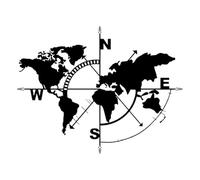 Black Metal World Map Wall - Boring Wall, Free Space, 12 Inch Large Silhouette Made of Iron, Modern Sculpture, Hanging Sign, Gift for Travellers, Office, Living Room, Bedroom, W