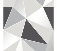 Elegant Apex Geo Sidewall Black Silver Wallpaper Wall Decoration 0.52M X 10.05M