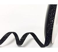 Black Metallic Velvet 10mm Bertie's Bows Ribbon on a 12m Roll